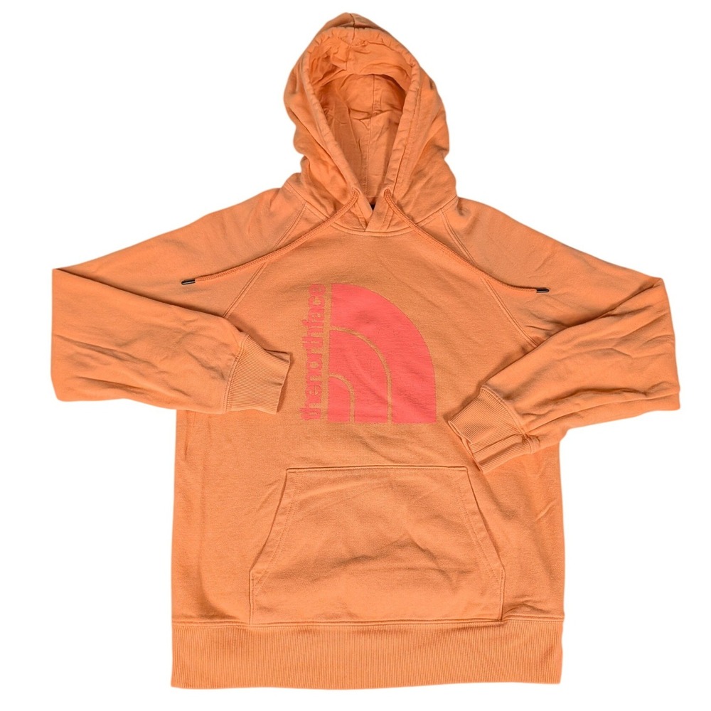 The North Face Hoodie Womens Small Orange Graphic Pullover Excellent